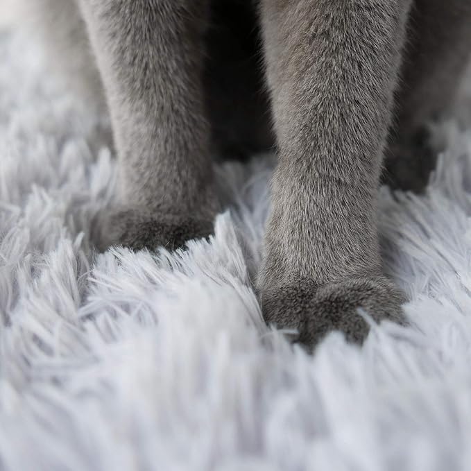 Furry Pet Bed/Mat (Convertible) - Grey