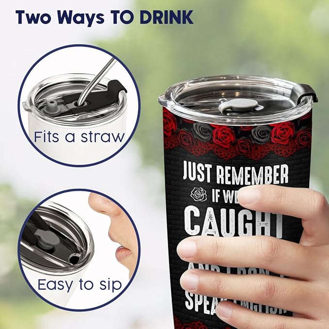 34HD Partners in Crime Tumbler with Lid, 20oz Stainless Steel Bestie Drinking Cup, BFF Coffee Mug, Best Friends Gifts for Birthday Christmas, Funny Friends Gift Ideas for Women