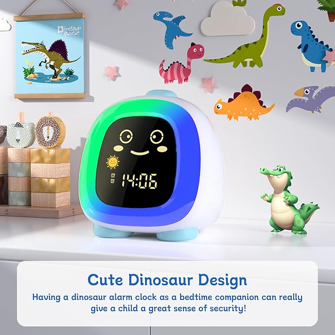 Alarm Clock for Kids, Kids Night Light with 3 Brightness 10 Color Mode Night Light Dual alarm Snooze Mode Sleep Training Adjustable Volume Memory Battery Sleep Timer, Kids gifts for Boys and Girls