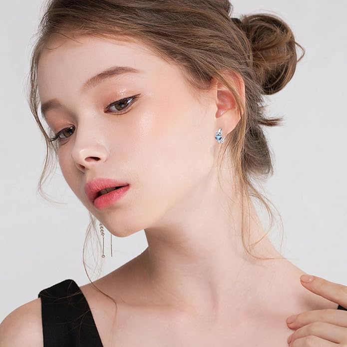 925 Sterling Silver Cat Earrings Cute Animal Kitten Stud Earrings cat Jewelry Gifts for Women Girls Hypoallergenic Earrings for Sensitive Ears