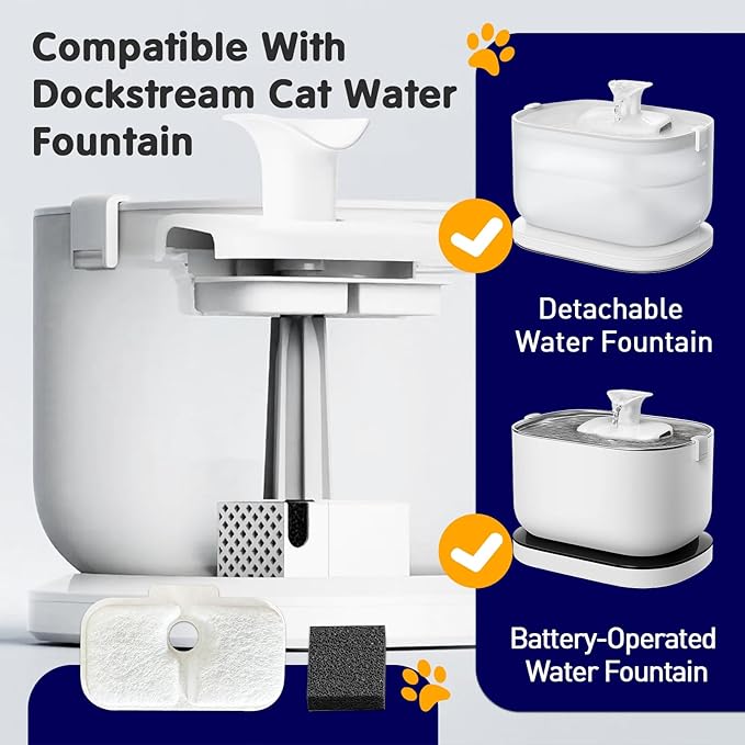 24 PCS Cat Water Fountain Filter Replacement for Petlibro - Pre-Filter Sponges Compatible with PLWF105, PLWF115, PLWF005 - Keep Your Pet Libro Fountain Clean and Fresh with PET Standard Filters