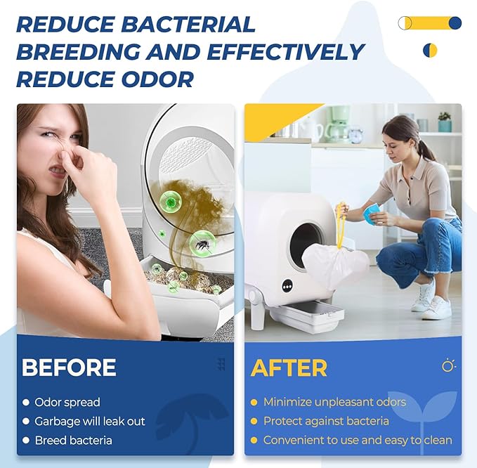 40 Count Large Cat Litter Box Liners, 36" x 18" Jumbo Heavy Duty Liner Bags with Drawstring, Scratch-Resistant, Leak Proof, Pet Kitty Pan Trays Waste Bags