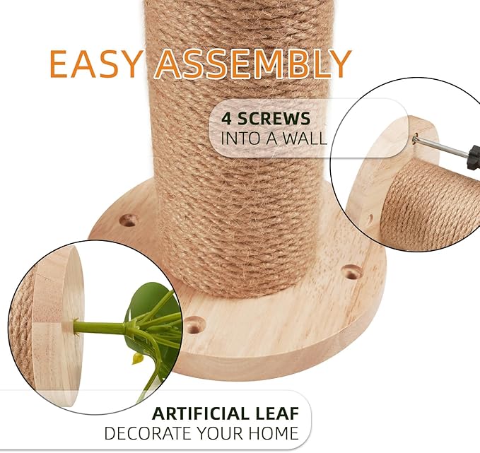 Cat Wall Shelves, 11.8 Inch Cat Wall Steps for Drywall, Cat Wall Furniture, Cat Stairs for Wall Mounted with Jute Scratching Cat Shelf for Most Kitten, Large Cats, 2 of Pack