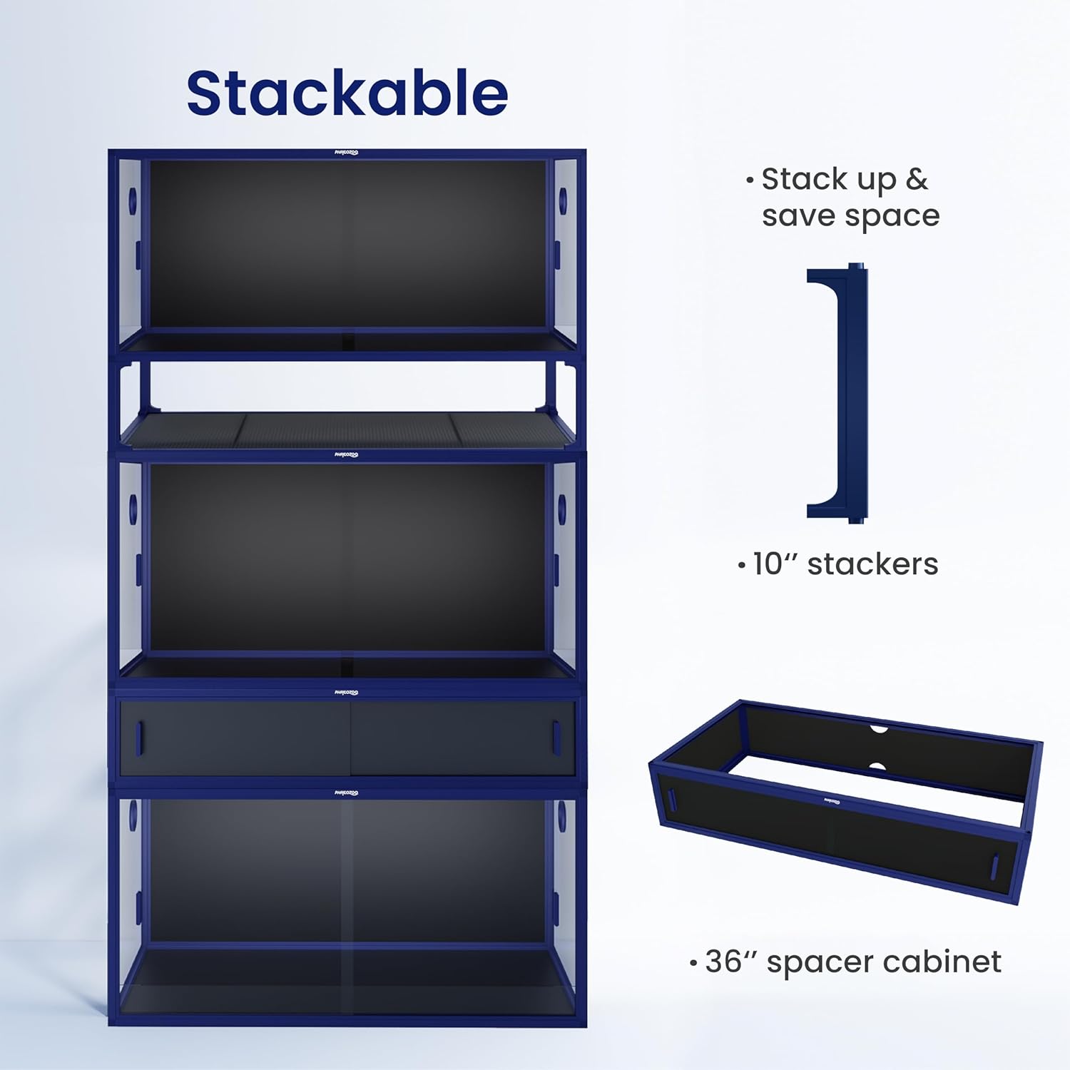 50 Gallon Bearded Dragon Tank, Reptile Enclosure for Easy Maintenance, Front Opening Reptile Tank with Top Screen Ventilation & Glass Sliding Door 36''x18''x18''