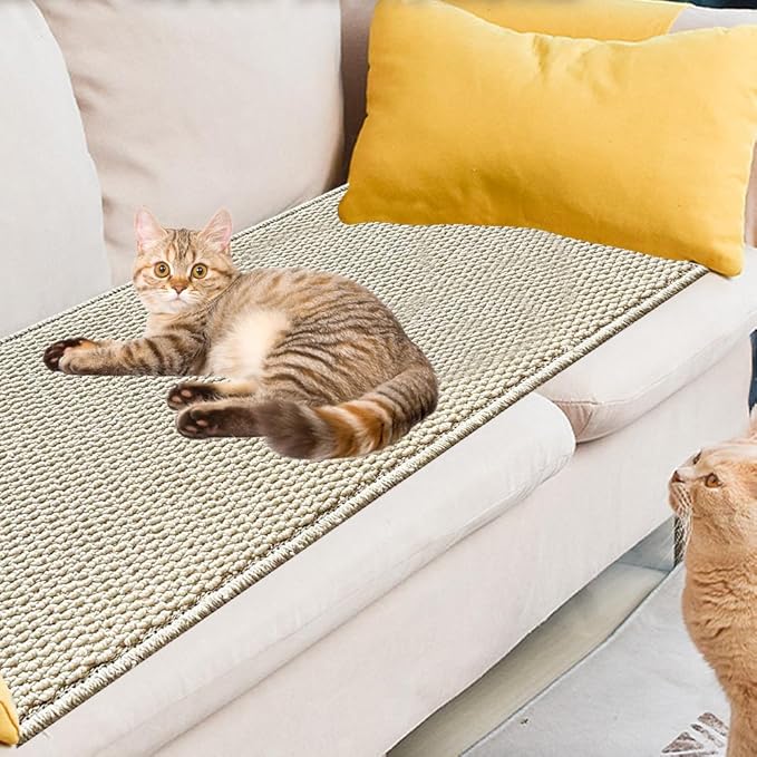 70.9"x 15.7" Thickened Extra Large Cat Wall Climbing Carpet, Cat Climbing Wall Scratcher, Cat Carpet, Couch Sofa Protector-Natural