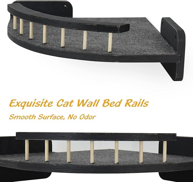 Cat Wall Furniture Cat Wall Shelves, Cat Shelves and Perches for Wall with 3 Cat Wall Steps, Cat Climbing Shelf, Cat Scratching Post Wall Cat Shelves for Indoor with Plush Covered, Cat Gift