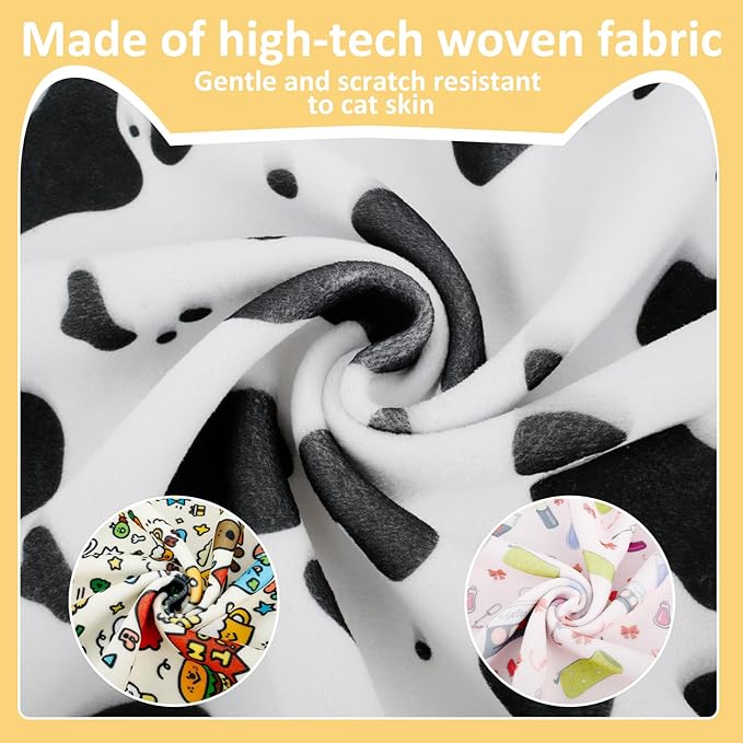 3PCS Cat Grooming Wrap, Self Adherent Cloth Cat Wrap for Cutting Nails, Cat Swaddle Wrap for Cleaning Ear Brushing Teeth, Multifunctional Cat Restraints Bag for Holding Cat to Non-Bite/Scratch/Runaway