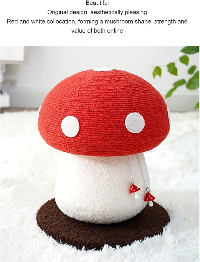 Cute Cat Scratching Post, Durable Mushroom Shaped Cat Scratch Pad Grinding Claws Beautiful Interactive Soft Sisal Skin Friendly for Kittens for Home