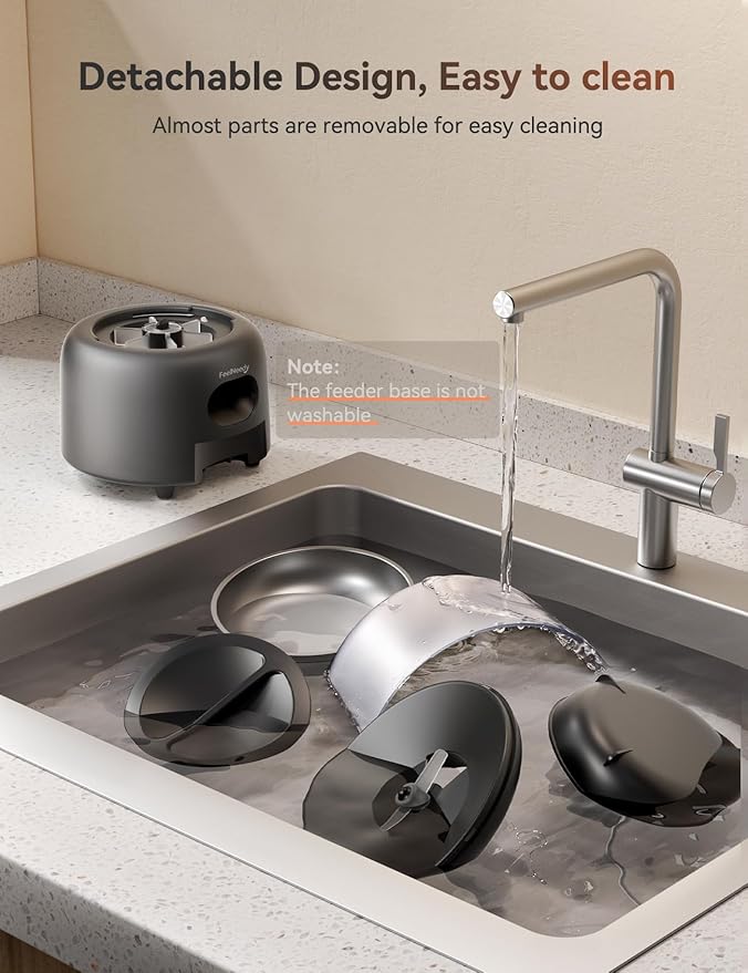 Automatic Cat Feeder WiFi Connected,FEELNEEDY 3L Cat/Dog Food Dispenser, Timed Pet Feeders for Dry Food,Up to 36 Portions 10 Meals Per Day (Only Support 2.4G WiFi)