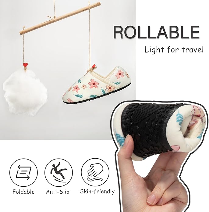 ATHMILE House Slippers for Women Men Indoor Barefoot Slippers Socks Furry Slip on House Shoes Cozy Comfy Slippers for Home Bedroom Travel Yoga