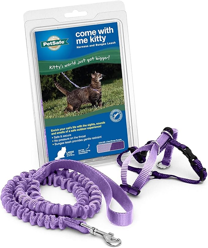 PetSafe Come with Me Kitty Harness and Bungee Leash, Large, Lilac