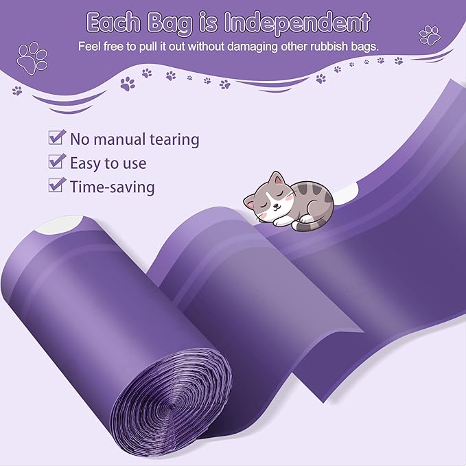 40 Count Cat Litter Box Liners Bags Large, Extra Durable Kitty Litter Box Waste Bags, Jumbo Drawstring Extra Thick Pet Cat Pan Liners - 36" x 18"