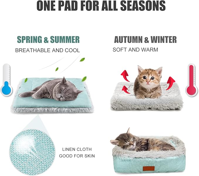 Cat Bed Small Dog Bed, Self Warming Cat Beds Self Heating Cat Dog Mat, Extra Warm Thermal Pet Pad for Indoor Outdoor Pets, Calming Dog Crate Bed Pet Cushion, 23.6x19.7inch