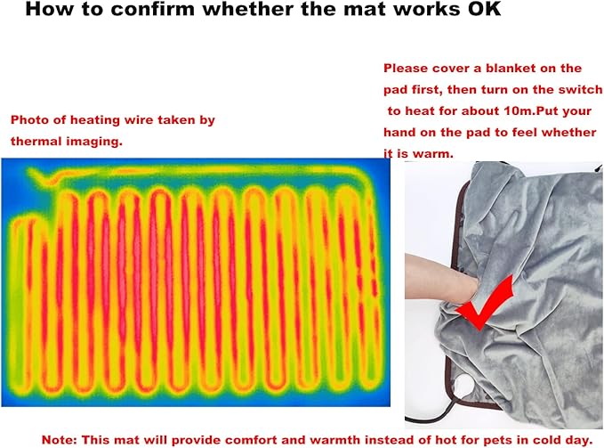 Pet Heating Pad for Large Dogs Cats, 34X21 inch, Waterproof, Easy Clean, Temperature Adjustable, Safety Instructions