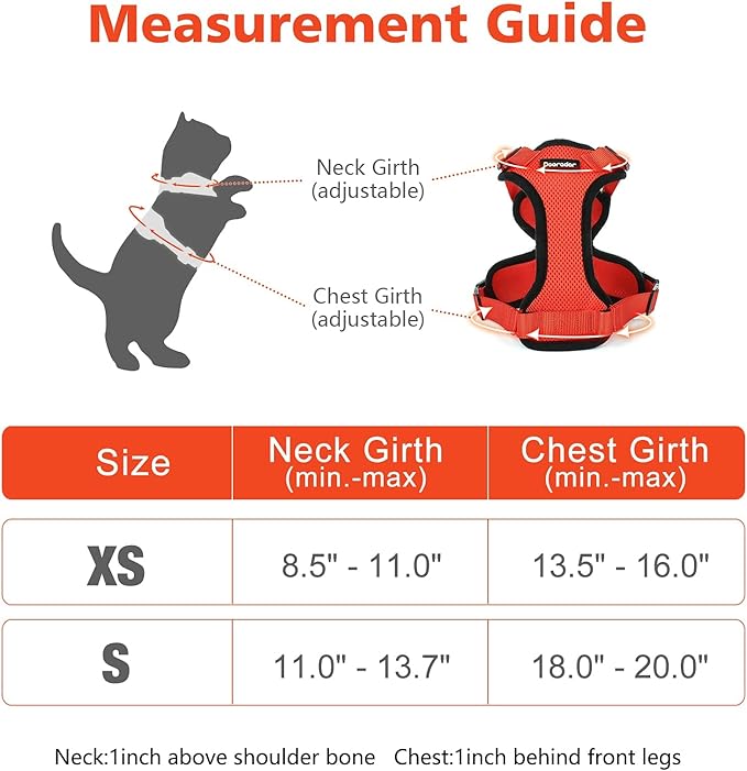 Dooradar Cat Harness and Leash Set, Escape Proof Safe Adjustable Kitten Vest Harnesses for Walking, Easy Control Soft Breathable Mesh Jacket with Reflective Strips for Cats, Reddish Orange, S