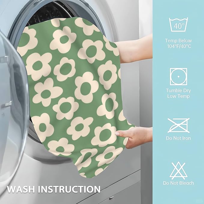 2 Pack Hand Towels for Bath,Vintage Groovy Flowers Decorative Towels Highly Absorbent Soft Towels for Bathroom Beach Kitchen Spa Gym Face Towel 14x28 Inch