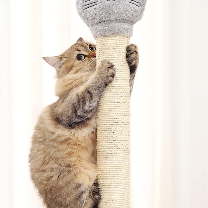 10" Cat Scratching Replacement Posts Sisal Spare Scratcher Refill Post for Cats Cube Tower Kittens Scratch Pole Perch Interactive Toys Furniture Accessories Tree 2 Pack Include M8 Screws White