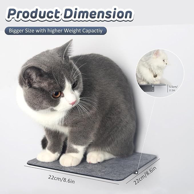 Cat Wall Shelves Climber Cat Shelf for Wall Cat Climbing Wall Mounted Cat Furniture 2 Set Cat Stairs Cat Steps Cat Ladder