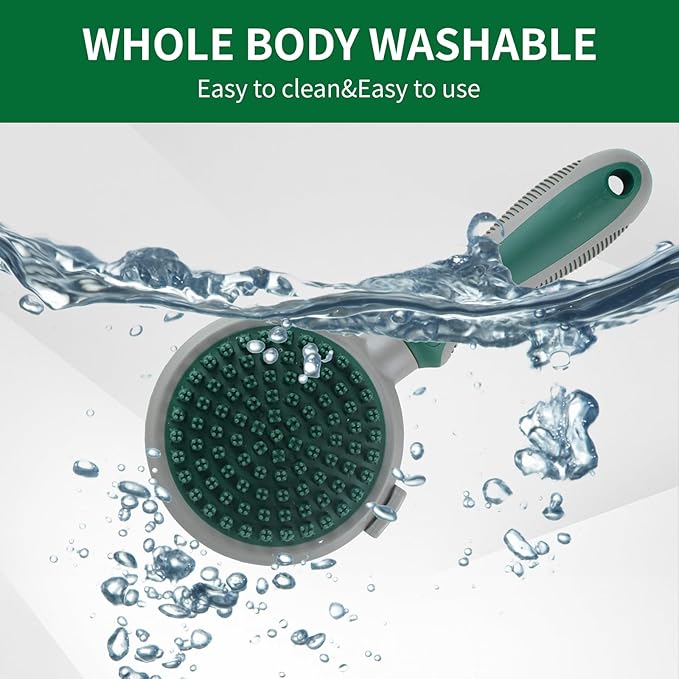 2in1 Silicone Brush for Cat and Dog Grooming - Soft Rubber Pins for Bathing, Massaging, Deshedding and Detangling Long-Haired Pets