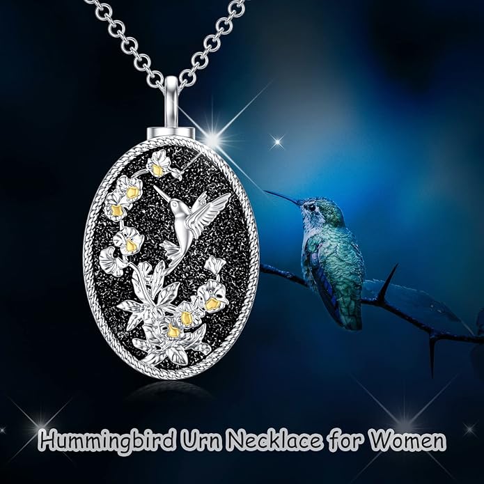Animal Crystal Urn Necklace For Ashes Sterling Silver Butterfly Dragonfly Bee Phoenix Peacock Hummingbird Fox Angel Wing Pentagram Pentacle Cremation Necklace Heart Teardrop Urn Holder Necklaces For Women Memorial Jewelry