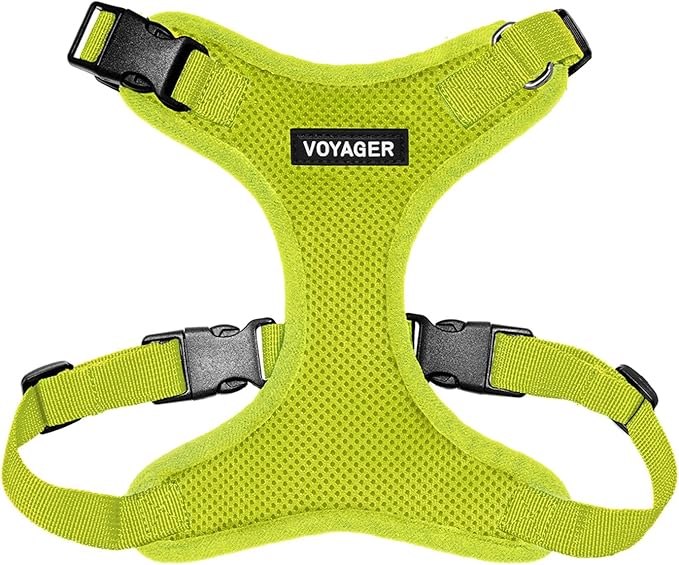 Voyager Step-in Lock Pet Harness - All Weather Mesh, Adjustable Step in Harness for Cats and Dogs by Best Pet Supplies - Lime Green, XL