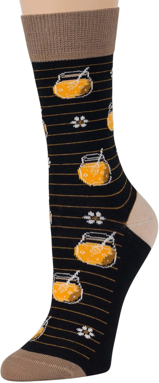 7BIGSTARS KINGDOM Womens Fun Cotton Crew Socks - 4 Pack L/M - Cactus Space Desert Coffee Fox Dog Hedgehog Puppy Flower Bird