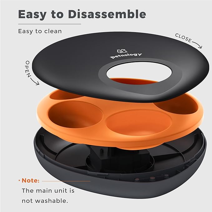 Automatic Wet Food Cat Feeder, Auto Pet Feeder Refrigerated with App Control, 5 Meals Timed Cat WiFi Feeder with Ice Pack Suitable for Both Wet and Dry Food