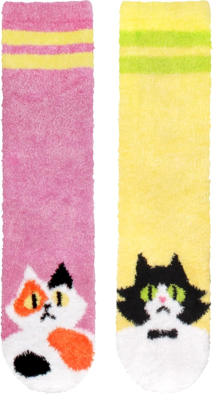 BambooMN Super Soft Warm Cute Women's Animal Non-Slip Fuzzy Fluffy Crew Winter Home Socks