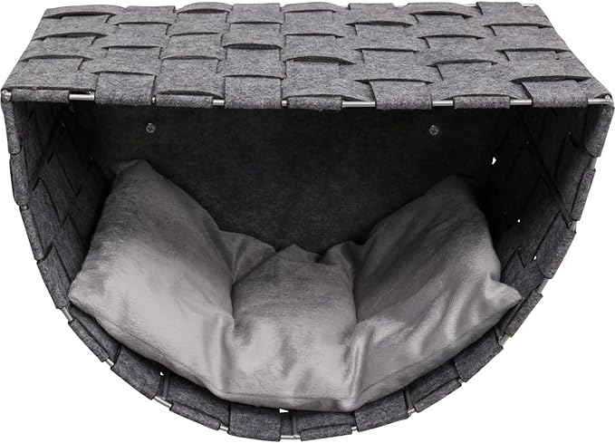 TRIXIE Frehi Wall Mount Cat Condo Set, 2 Condos and 2 Steps, Dark Gray