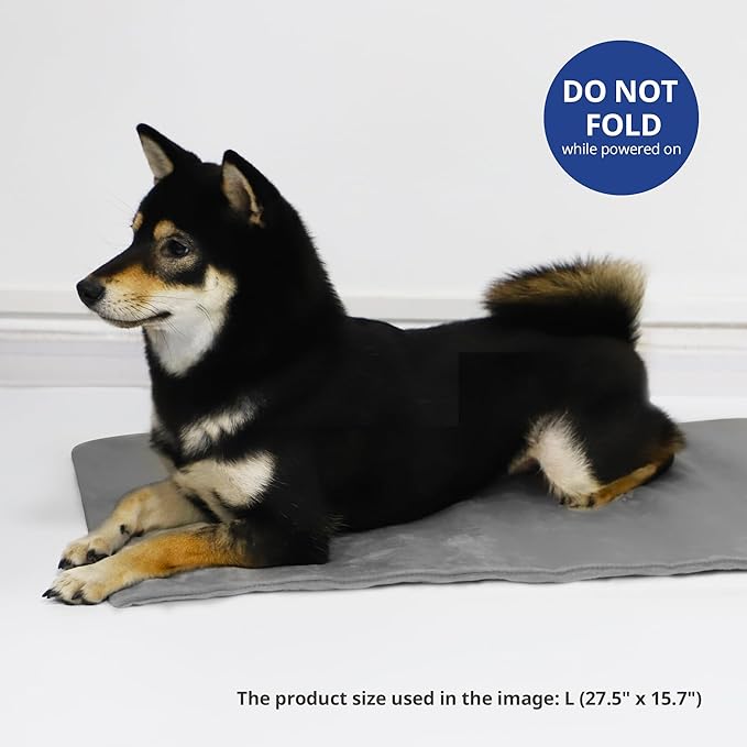NICREW Pet Heating Pad for Dogs and Cats, Heated Dog Bed with Steel-Wrapped Cord and Soft Fleece Cover, 27.5 x 17.5 Inch, 50 Watts