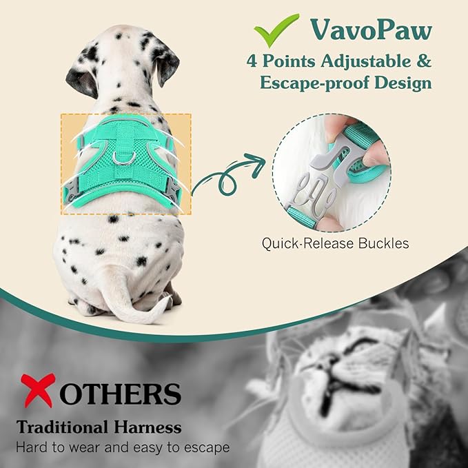 Cat Harness and Leash Set for Walking, Adjustable Kitten Vest Harness with Reflective Strip Breathable Mesh, Escape Proof Soft Pet Safety Vest for Cats, Kittens, Puppies, L, Lake Blue