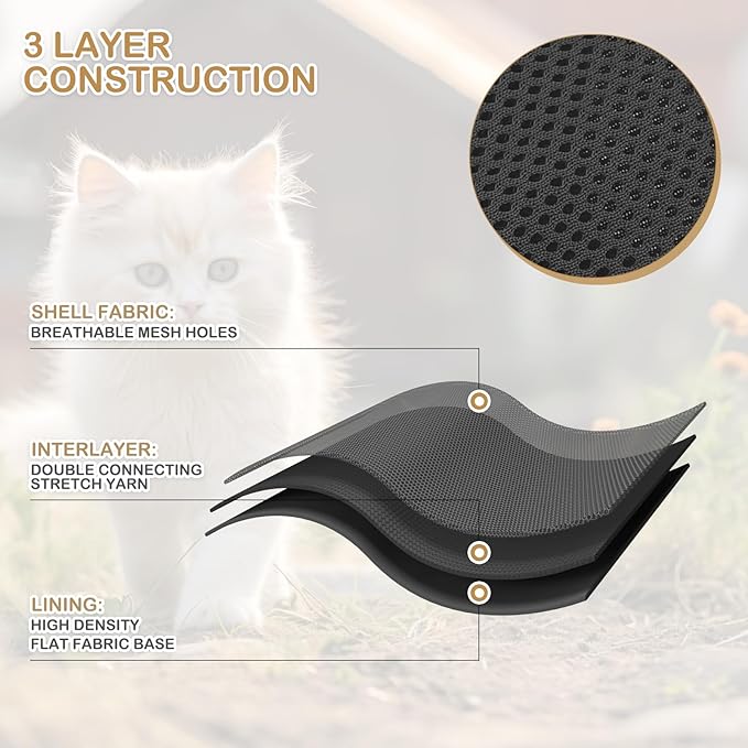 MoNiBloom Soft Cat Harness for Walking Escape Proof and Travel, Kitten Adjustable Breathable Vest Harness - Black, M