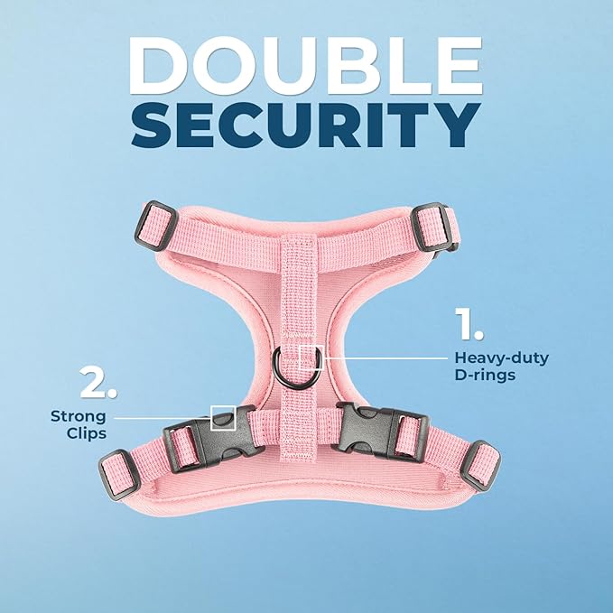 Voyager Escape Proof Cat Harness and Leash Set with Reflective Stitching, Neoprene Handle 5ft - Supports Small, Medium and Large Cats, Kittens for Walking by Best Pet Supplies - Pink, XXS