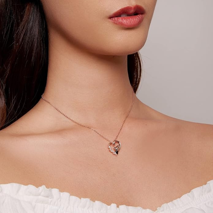 925 Sterling Silver Dog Paw Cat Panda Necklace for Women Cute Dainty Animal Pendant Necklace Gifts for Cat Mom Animals Lover…