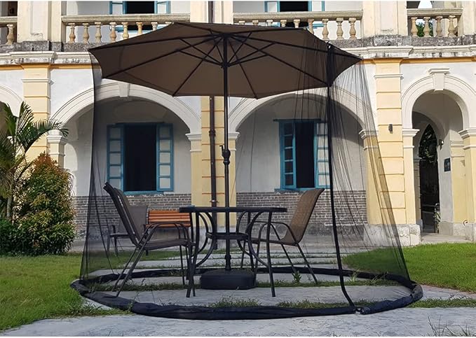 10FT Mosquito Net for Patio Umbrella Outdoors Screen Polyester Hanging Tent （Mosquito Net Only） (10FT)