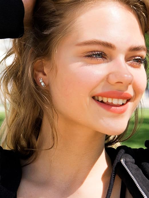 SILVERCUTE Cat Earrings for Women Girls 925 Sterling Silver Hypoallergenic Lovely Animal Stud Earrings Cat Lovers Gift