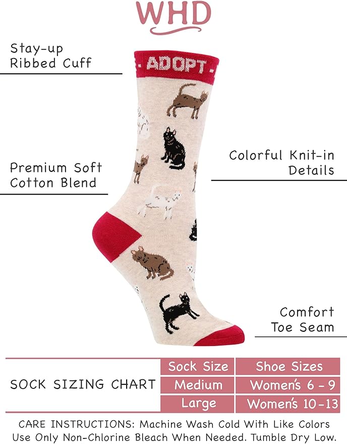 Adopt a Cat Socks for Women - Gift for Cat Lovers