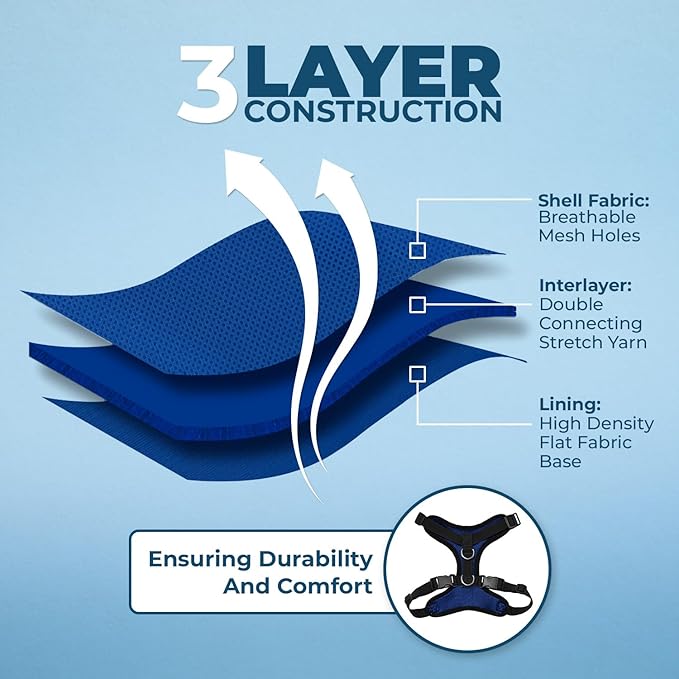 Voyager Step-in Lock Dog Harness w Reflective Dog Leash Combo Set with Neoprene Handle 5ft - Supports Small, Medium and Large Breed Puppies/Cats by Best Pet Supplies - Royal Blue/Black Trim, XS