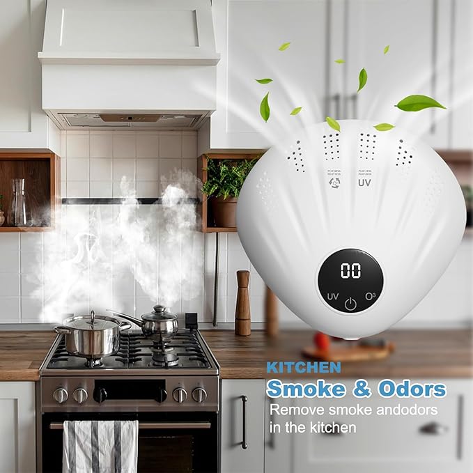 Advanced Pet Deodorizer for Litter Box, 99% Odor Eliminator, Portable & Rechargeable