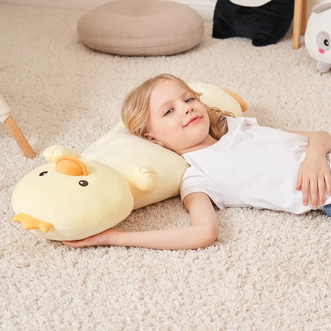 36” Long Duck Plush Body Pillow, Kawaii Cute Yellow Ducks Stuffed Animals, Hugging Squishy Pillow Soft Plushies Toy, Gifts for Kids Girls and Boys, Birthday Easter