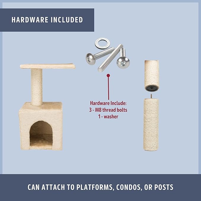 TRIXIE Replacement Sisal Post for Scratching Posts, Cat Trees and Cat Towers, 3.5 in x 15.7 in (9 x 40 cm)