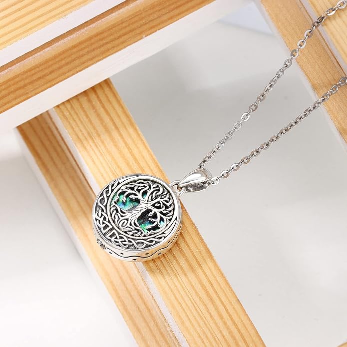 Aniu Cremation Jewelry for Ashes S925 Sterling Silver Urn Necklace Memorial Necklace for Human Ashes of Loved Ones Keepsake Pendant for Men Women