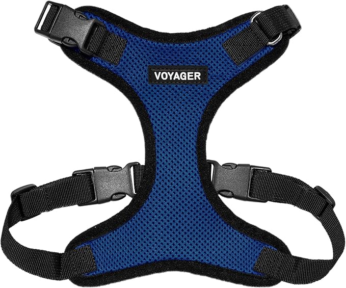 Voyager Step-in Lock Pet Harness - All Weather Mesh, Adjustable Step in Harness for Cats and Dogs by Best Pet Supplies - Royal Blue/Black Trim, XL
