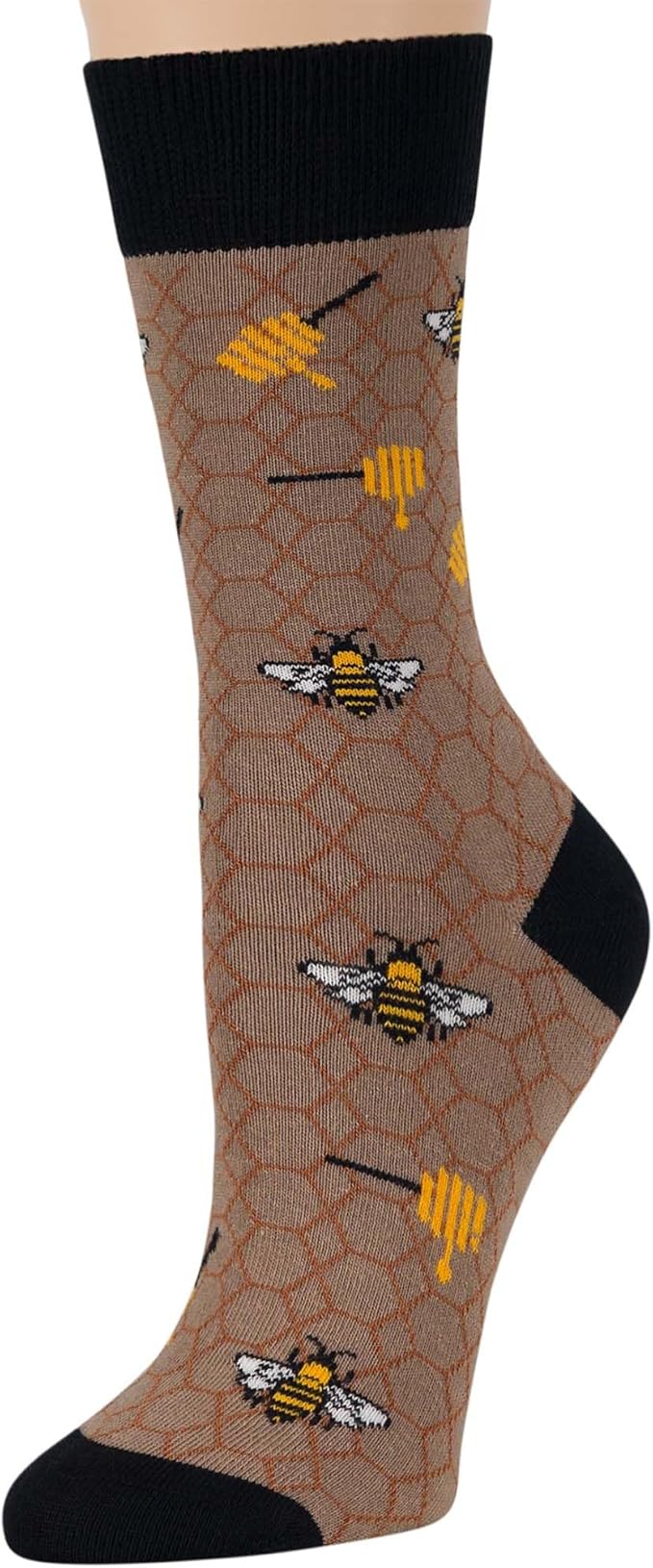 7BIGSTARS KINGDOM Womens Fun Cotton Crew Socks - 4 Pack L/M - Cactus Space Desert Coffee Fox Dog Hedgehog Puppy Flower Bird