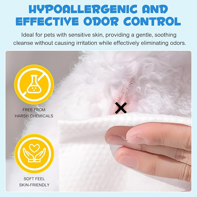 Anal Gland Wipes for Dogs, Dog Anal Gland Wipes with Aloe Vera & Vitamin E Helps Soothes Itching - Dog & Cats Supplies Grooming Wipes Anal Gland Support Wipes - 80P