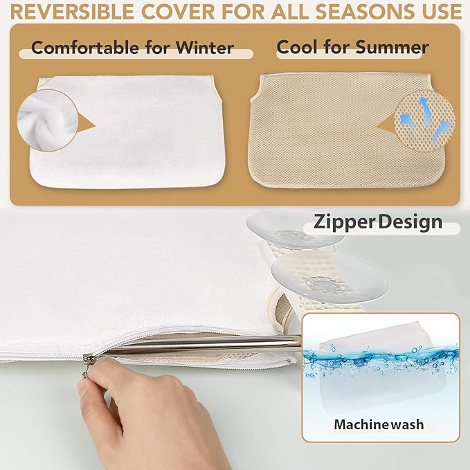 Foldable Cat Window Perch for Large Cat, Cordless Cat Hammock Window Seat Update Secure Hold with 4 Cone Shape Suction Cups and 2 Sturdy Larger Base for Indoor Cats (Large,White)