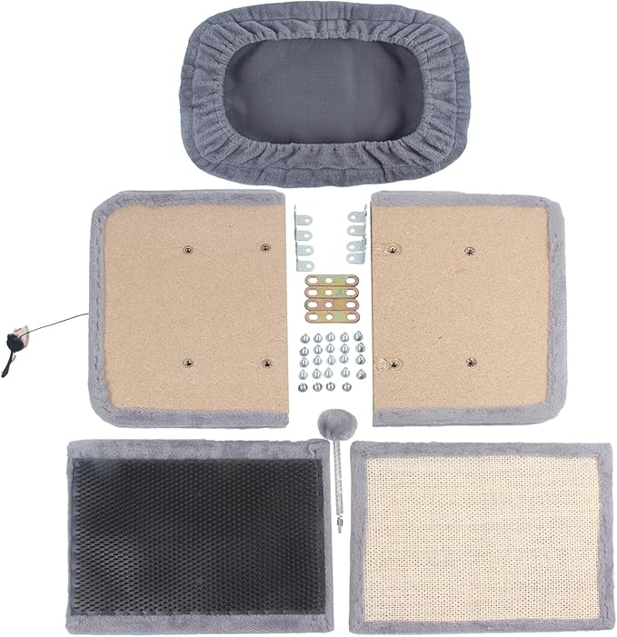 Large Cat Bed with Scratching Post and Combing Board, Sturdy and Durable, Ideal for Small Breeds