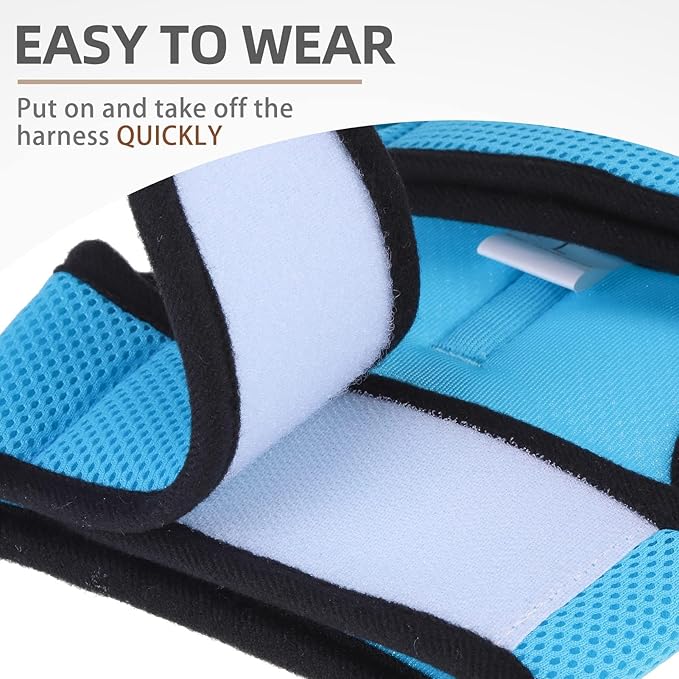 PUPTECK Soft Mesh Cat Vest Harness and Leash Set Puppy Padded Pet Harnesses Escape Proof for Cats Small Dogs, Blue Small
