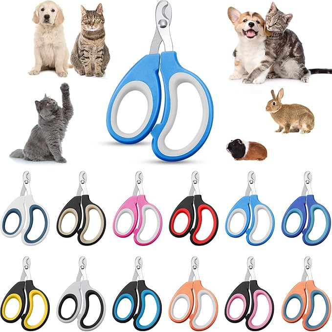 24 Pcs Cat Nail Clipper Bulk Kitten Claw Trimmer Pet Nail Cutter Claw Care for Cattery Cat Breeders Groomers Nonprofit Organization and Charity
