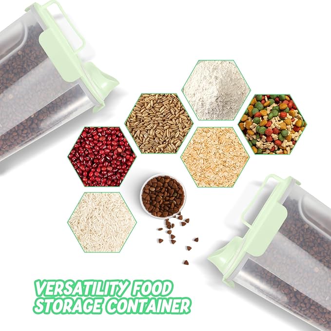 10-14 LBS airtight dog food storage container,cat food storage container with Upgraded Large Nozzle BPA-Free,pet food storage containers For Rice,Grain,Pet Food,Flour, Dog Treat Storage-2 pack green.